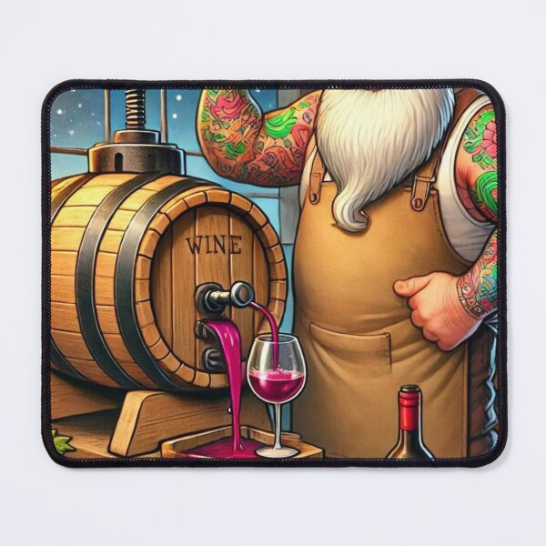 Item preview, Tattooed Santa Making Wine designed and sold by Plonapp.