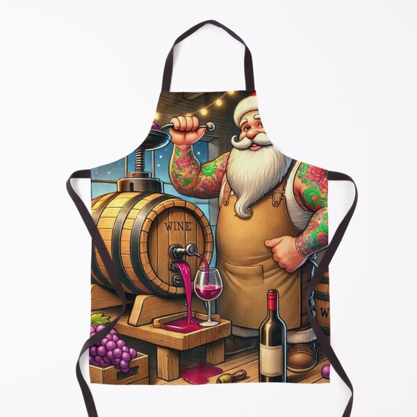 Item preview, Tattooed Santa Making Wine designed and sold by Plonapp.