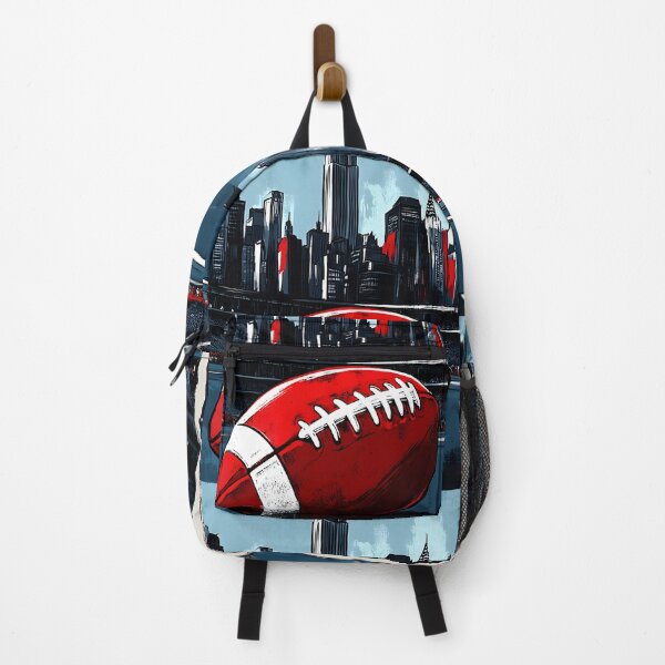 Item preview, Football on Field with Urban Skyline and Skyscrapers - Dynamic Sports Art Blending City Life designed and sold by OlfactoART Studio.
