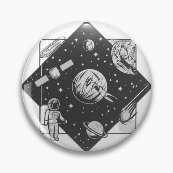 Item preview, Space and Astronaut: Black and White Cosmic Design designed and sold by CanvasWhimsy.