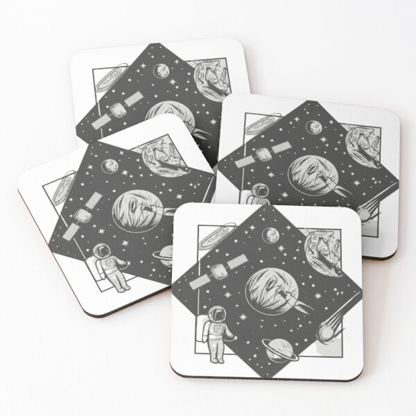 Item preview, Space and Astronaut: Black and White Cosmic Design designed and sold by CanvasWhimsy.