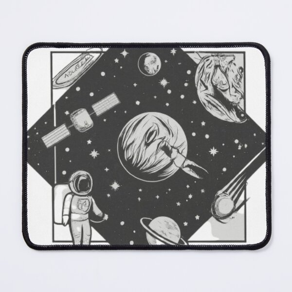 Item preview, Space and Astronaut: Black and White Cosmic Design designed and sold by CanvasWhimsy.