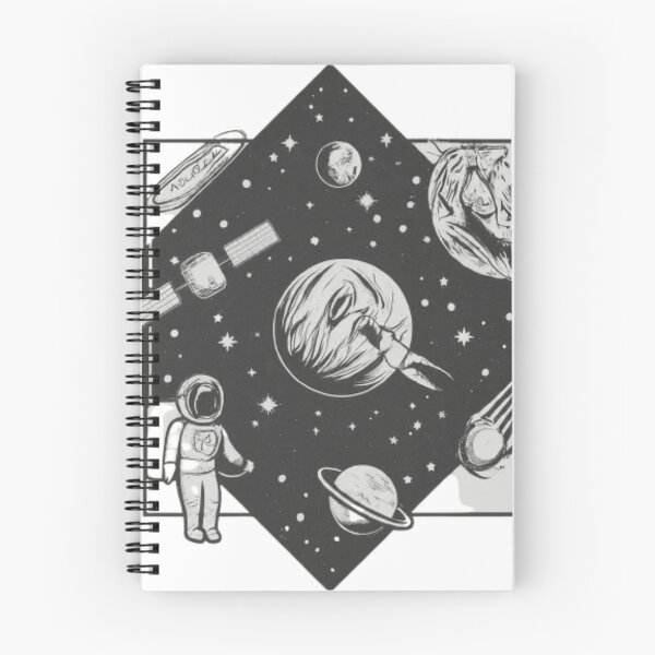 Item preview, Space and Astronaut: Black and White Cosmic Design designed and sold by CanvasWhimsy.
