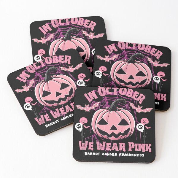 Item preview, In October We Wear Pink Witch Ghost Breast Cancer Awareness designed and sold by YakithDes.