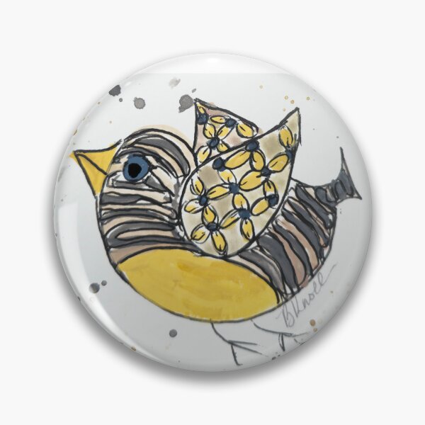 Item preview, yellow and gray abstract bird art Brenda Knoll designed and sold by Brenda  Knoll.