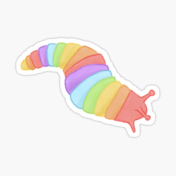 Item preview, rainbow slug fidget toy designed and sold by RosaAccessories.