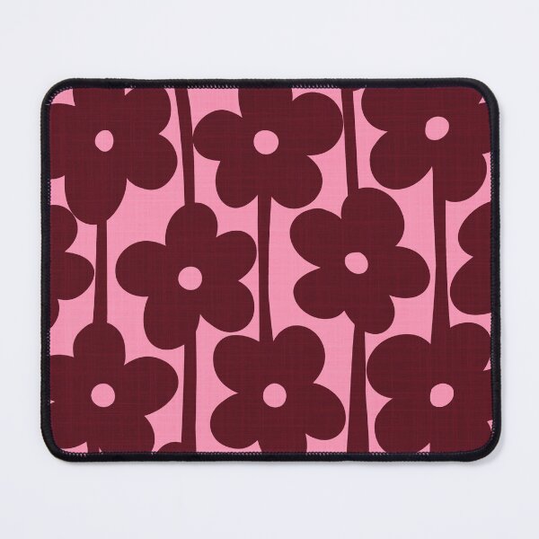 Item preview, Burgundy daisies on pink with linen texture designed and sold by SJAPhoto.