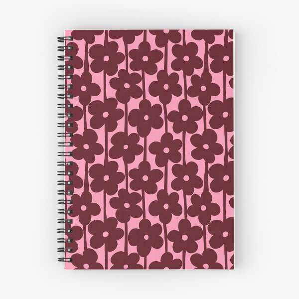 Item preview, Burgundy daisies on pink with linen texture designed and sold by SJAPhoto.