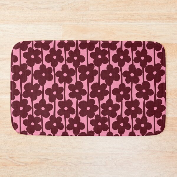 Item preview, Burgundy daisies on pink with linen texture designed and sold by SJAPhoto.