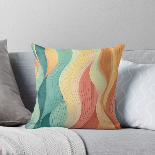 Aperçu de l'œuvre Un motif d'inspiration rétro avec des vagues. Couleurs vintage, combinaisons pastel. créée et vendue par HEMRO.