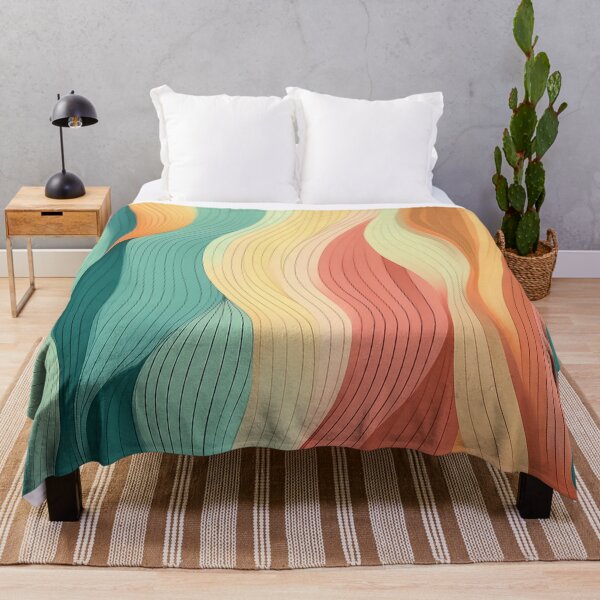 Item preview, A retro-inspired pattern design with waves. vintage colors, pastel combinations. designed and sold by HEMRO.