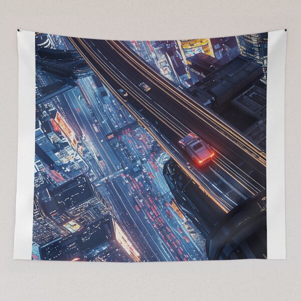 Item preview, Neon Veins of the City: A Futuristic Urban Highway designed and sold by oanaunciuleanu.