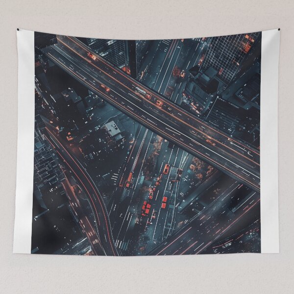 Item preview, Neon Veins of the City: A Futuristic Urban Highway designed and sold by oanaunciuleanu.