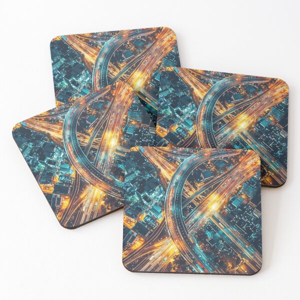 Item preview, Neon Veins of the City: A Futuristic Urban Highway designed and sold by oanaunciuleanu.