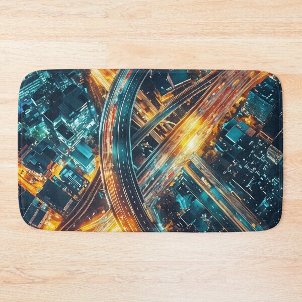 Item preview, Neon Veins of the City: A Futuristic Urban Highway designed and sold by oanaunciuleanu.