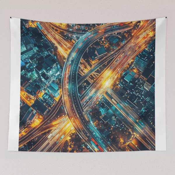 Item preview, Neon Veins of the City: A Futuristic Urban Highway designed and sold by oanaunciuleanu.