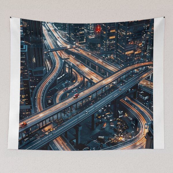 Item preview, Neon Veins of the City: A Futuristic Urban Highway designed and sold by oanaunciuleanu.