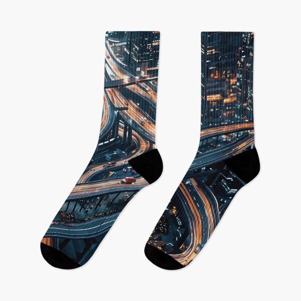 Item preview, Neon Veins of the City: A Futuristic Urban Highway designed and sold by oanaunciuleanu.