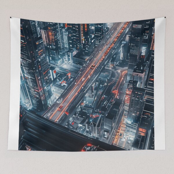 Item preview, Neon Veins of the City: A Futuristic Urban Highway designed and sold by oanaunciuleanu.
