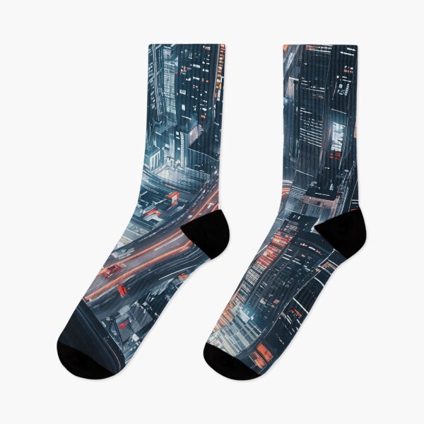 Item preview, Neon Veins of the City: A Futuristic Urban Highway designed and sold by oanaunciuleanu.