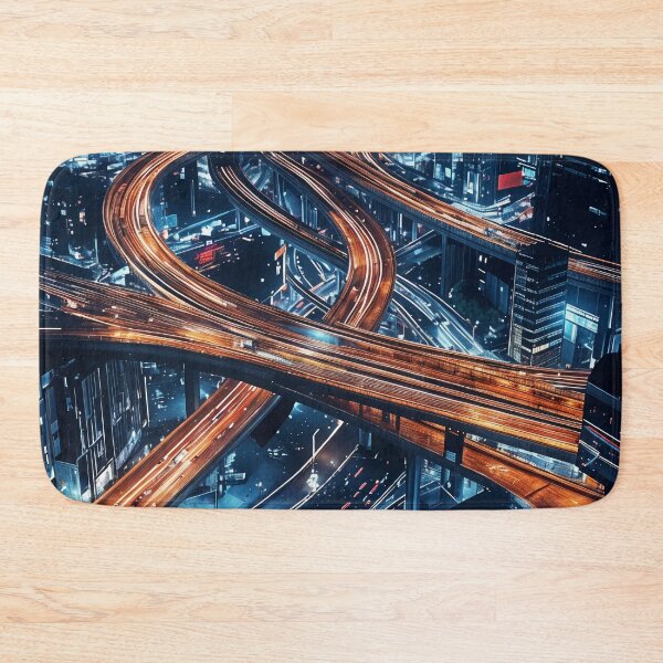 Item preview, Neon Veins of the City: A Futuristic Urban Highway designed and sold by oanaunciuleanu.