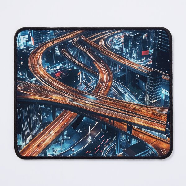 Item preview, Neon Veins of the City: A Futuristic Urban Highway designed and sold by oanaunciuleanu.