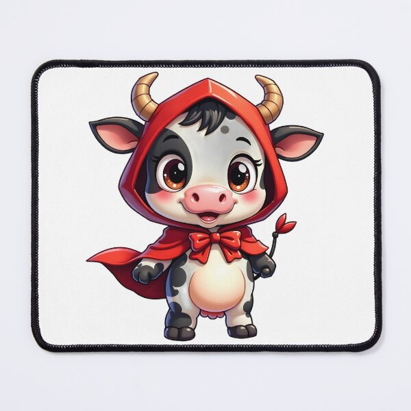 Artikelvorschau, cute Kuhbaby verkleidet als Rotkäppchen - Sticker für Kuhfans entworfen und verkauft von VelvetClawStudio.