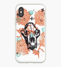 Bear Skull and Chrysanthemums iPhone Case