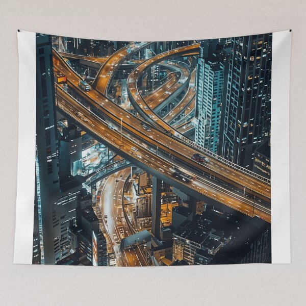 Item preview, Neon Veins of the City: A Futuristic Urban Highway designed and sold by oanaunciuleanu.