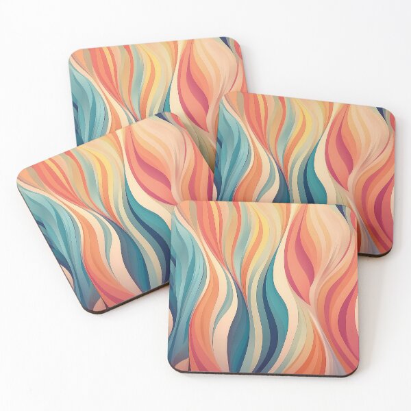 Item preview, A retro-inspired pattern design with waves vintage color pastel combinations. designed and sold by HEMRO.