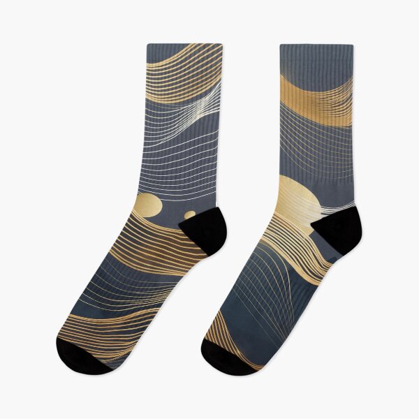 Item preview, Waves design highlighted with gold accents, adding a touch of luxury to the ocean. designed and sold by HEMRO.