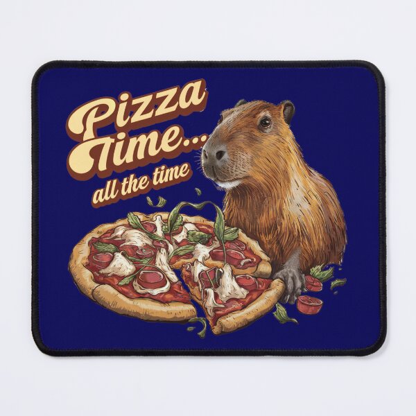 Item preview, Capybara Foodie "Pizza Time All the Time" – Funny Capybara Pizza Lover Design designed and sold by SixElements.
