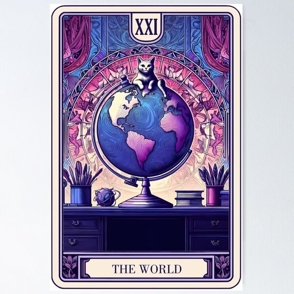 Item preview, Tarot Card with Cats | The World designed and sold by D-Mente.