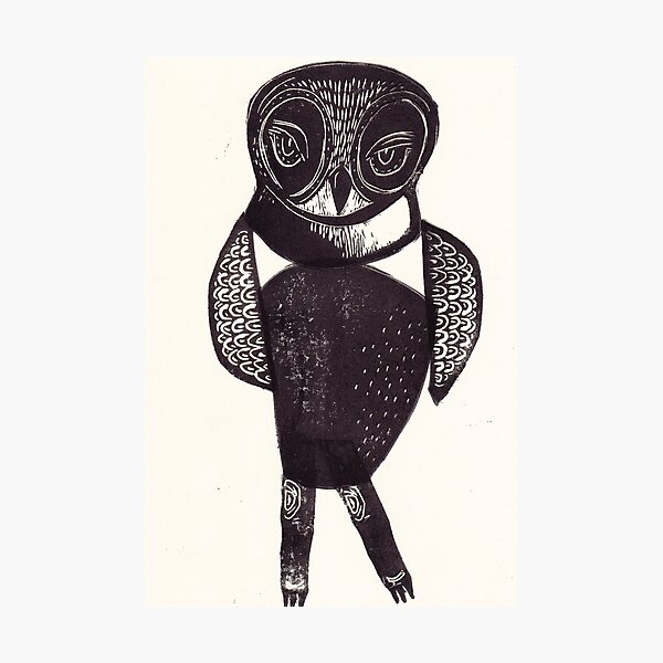 Sassy Owl funky folk art style bird with attitude Photographic Print