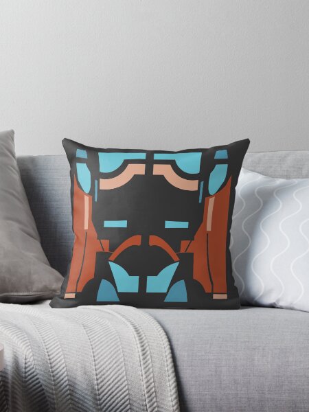Item preview, Aqua Rust Coral Turquoise on Charcoal Mosaic-like Design designed and sold by ElasticPixels.