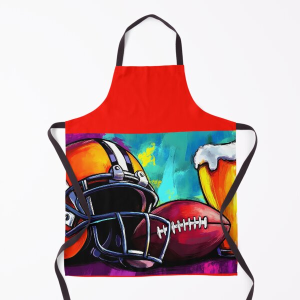 Item preview, Football Helmet and Red Football with Beer - Vibrant Sports Art with Colorful Background Splashes designed and sold by OlfactoART Studio.