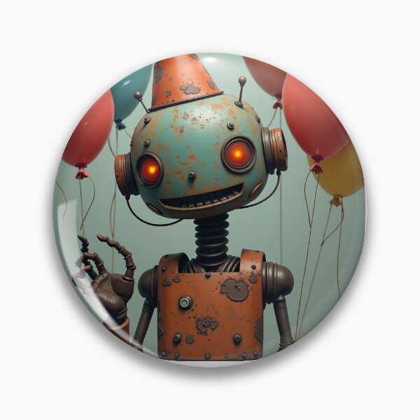 Item preview, Birthday Celebration Slightly Creepy Robot designed and sold by Thunderklart.