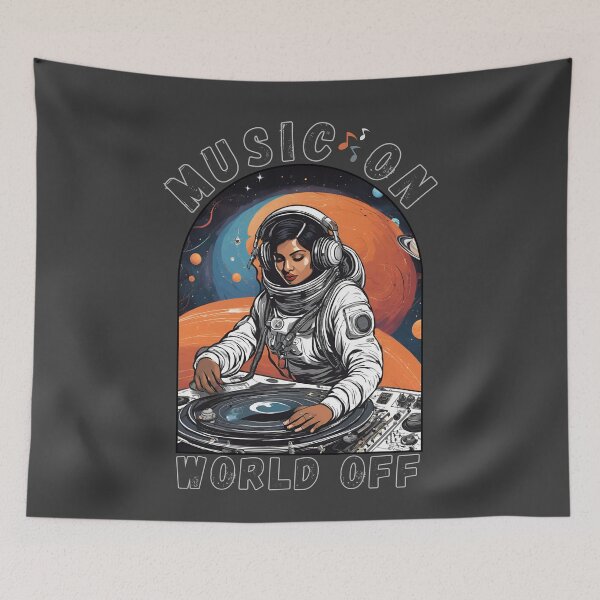Item preview, Girl astronaut Dj - Music on world off designed and sold by All-About-Life.