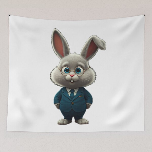 Item preview, Adorable Bunny in a Suit and Glasses designed and sold by nada-art.