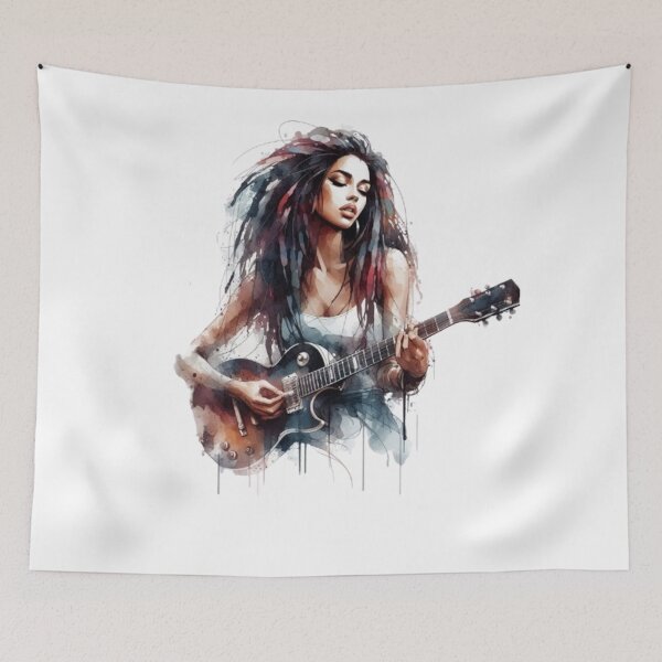 Item preview, “Electric Harmonies: The Guitarist and his Bewitching Riffs” designed and sold by CHRIST5000.