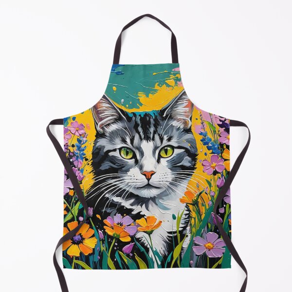Item preview, Colorful Cat in a Floral Fantasy 4K Wallpaper Painting designed and sold by Keirnyx.