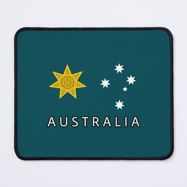 Item preview, Australia golden federation sun flag. teal edition with Southern Cross  designed and sold by Kangaroo Sun.