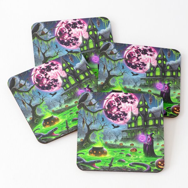 Item preview, Haunted Swamp Mansion with Neon Green Waters and Witch designed and sold by Meta2Physical.