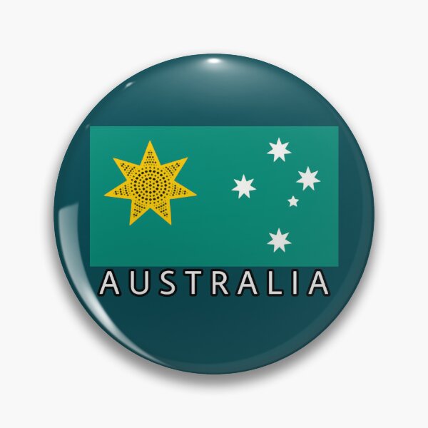 Item preview, Australia golden federation sun flag. aqua edition with Southern Cross  designed and sold by Kangaroo Sun.