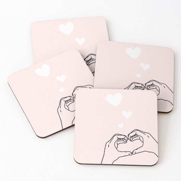 Item preview,  Heart Hands, from self perspective. Pink Back 2 designed and sold by ClearAndHappy.