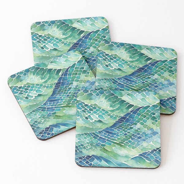Item preview, Teal Green Blue Mermaid Tail Scales Ocean Beachy designed and sold by SeaStarMermaids.