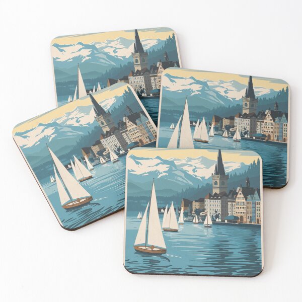 Item preview, Zurich Vintage Travel Poster designed and sold by TravelerRat.