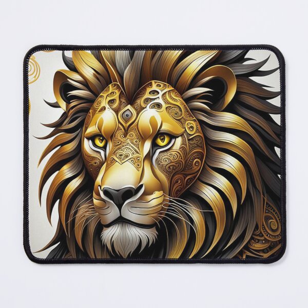 Item preview, Majestic Golden Lion with Ornate Mane designed and sold by ZenOfAIarts.
