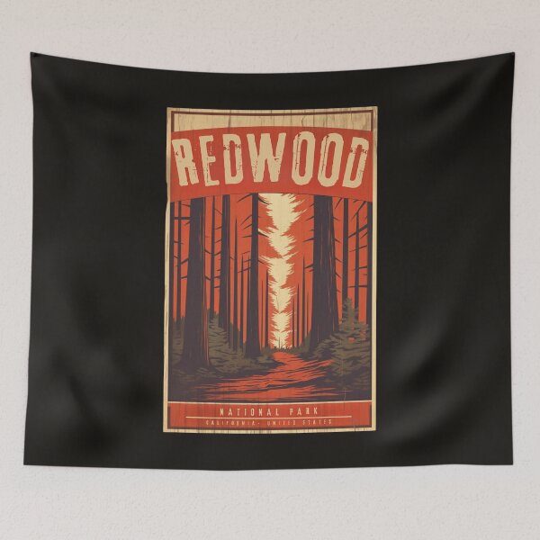 Item preview, A Vintage Travel Illustration of Redwood National Park - California - United States  designed and sold by GoodOldVintage.