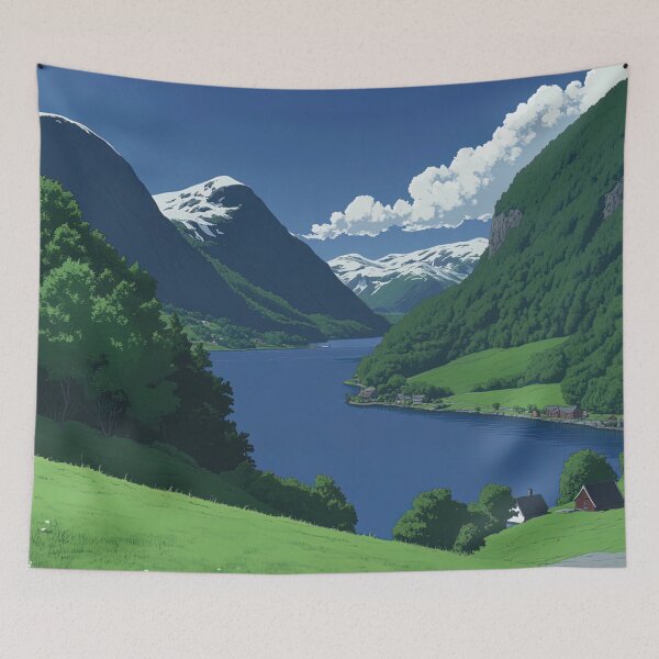 Item preview, Fjord in Norway | Anime style designed and sold by ComicsFactory.